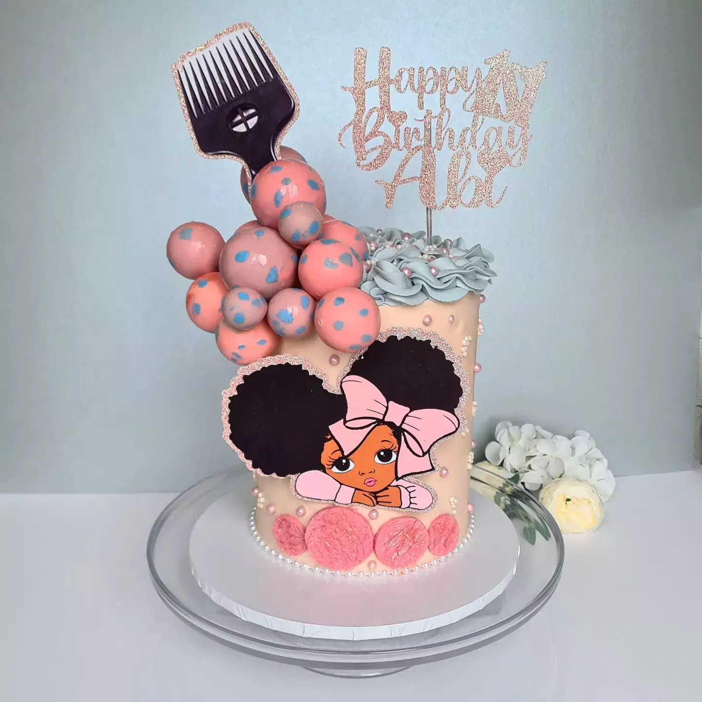 Portrait topper birthday cake