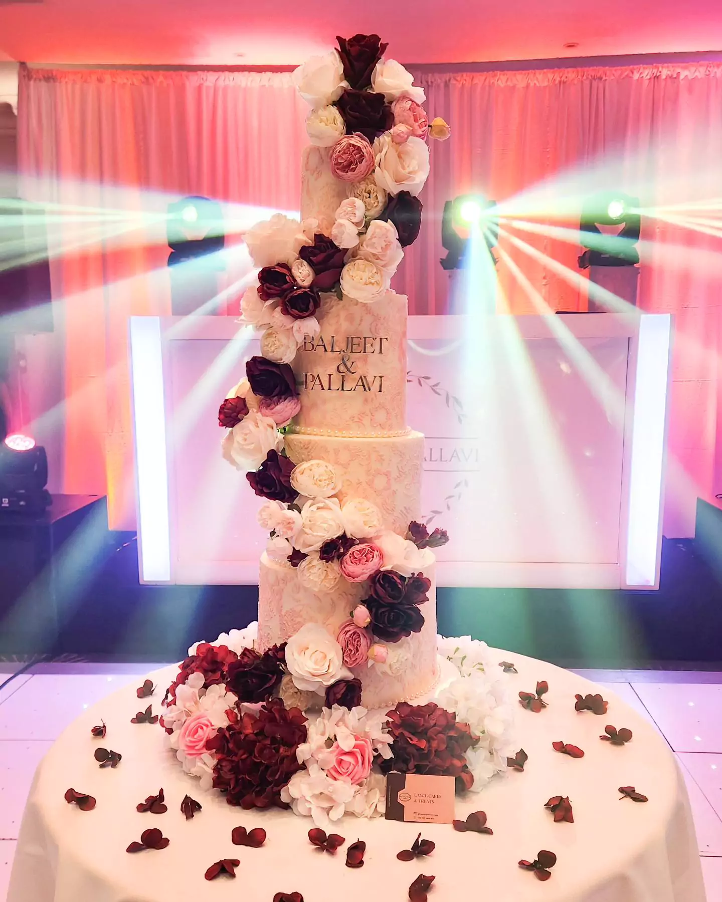 Three-tier wedding cake